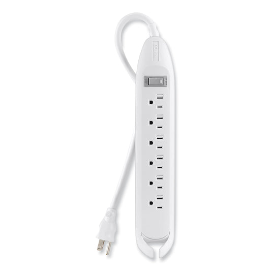 Belkin Power Strip, 6 Outlets, 12 ft Cord, White (F9D16012)