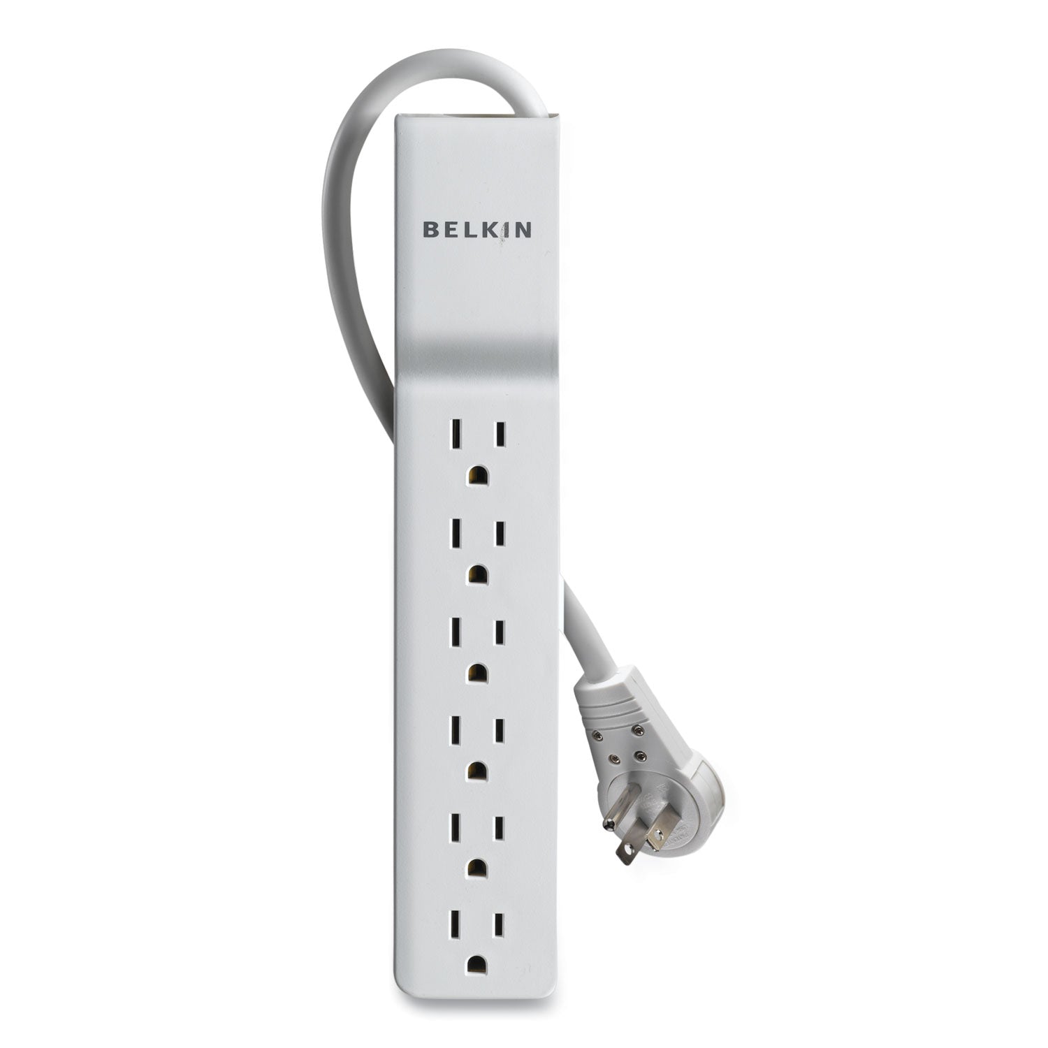 Belkin Home/Office Surge Protector with Rotating Plug, 6 AC Outlets, 6 ft Cord, 720 J, White (BE10600006R)