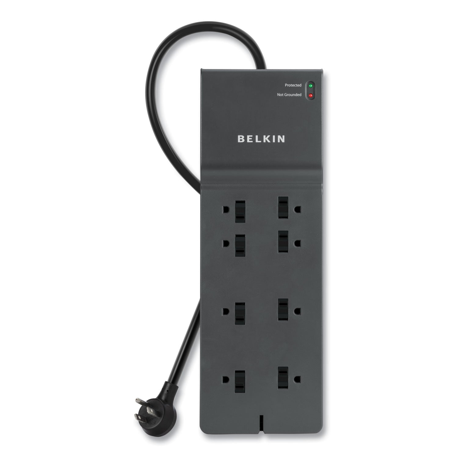 Belkin Home/Office Surge Protector, 8 AC Outlets, 8 ft Cord, 2,500 J, Black (BE10800008CM)