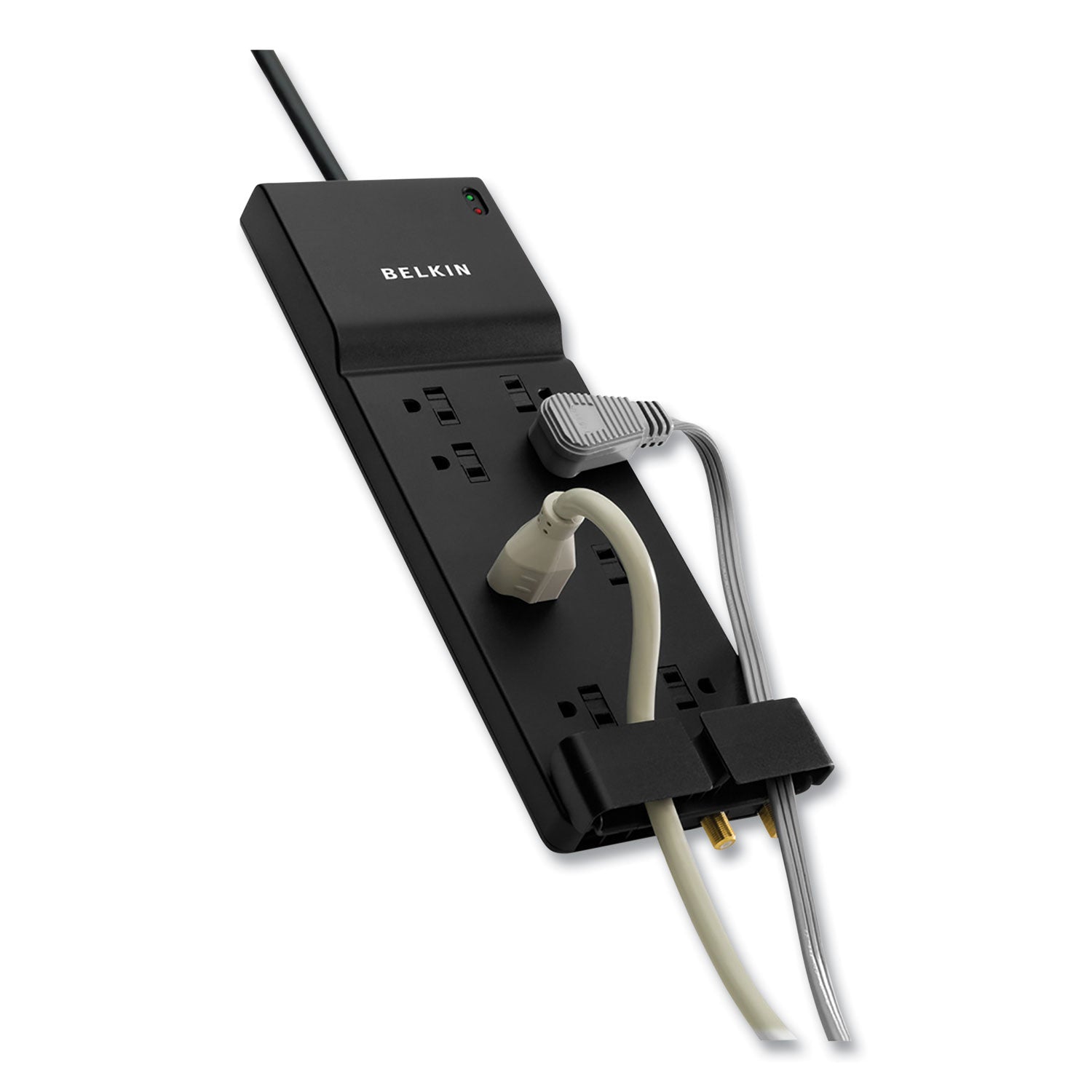 Belkin Home/Office Surge Protector, 8 AC Outlets, 12 ft Cord, 3,390 J, Dark Gray (BE10823012)