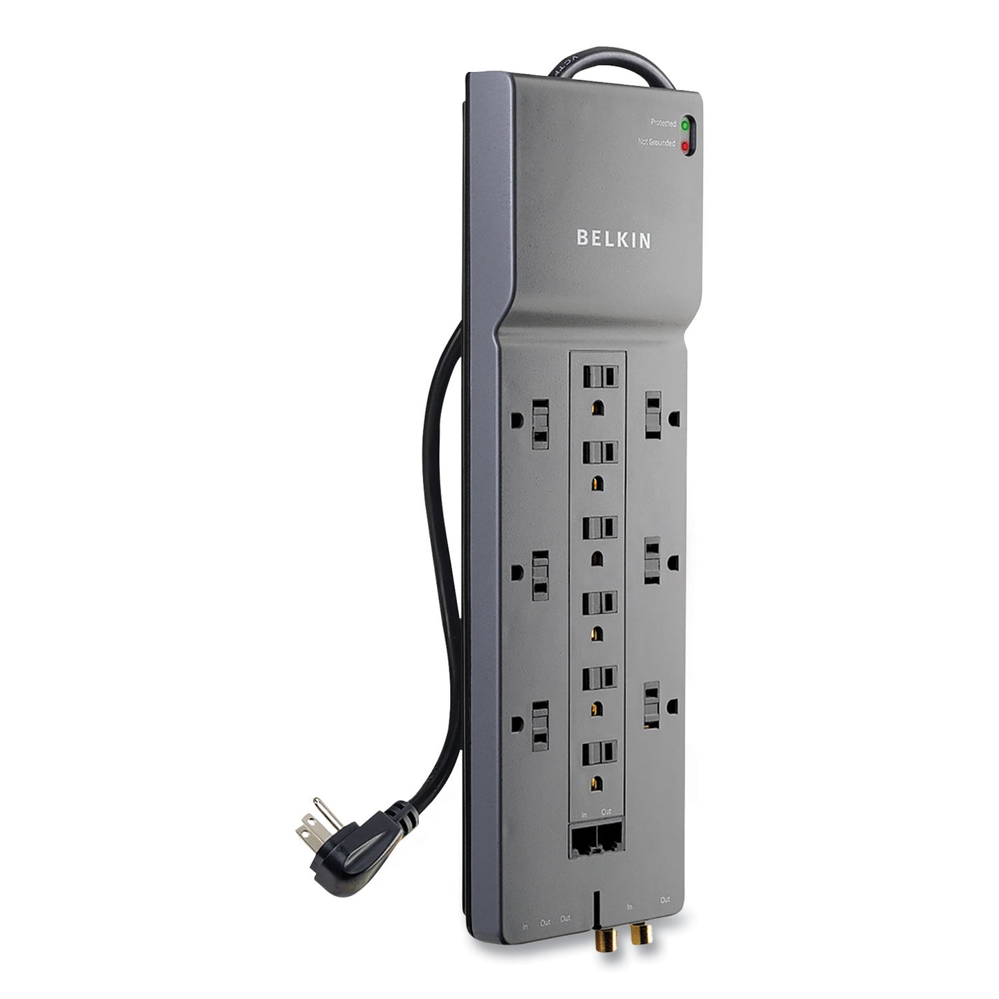 Belkin Professional Series SurgeMaster Surge Protector, 12 AC Outlets, 10 ft Cord, 3,996 J, Dark Gray (BE11223410)