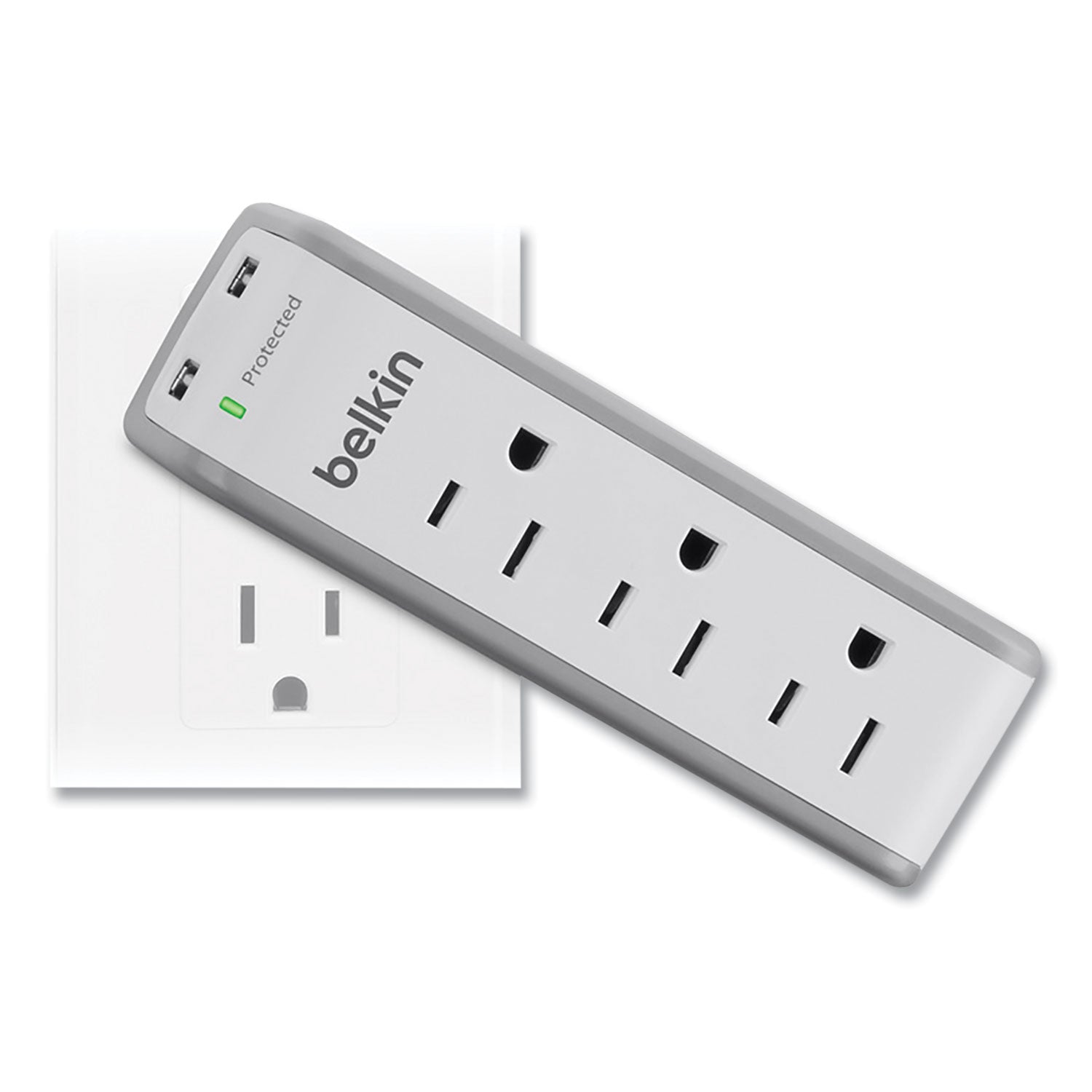 Belkin SurgePlus USB Swivel Charger, 3 AC Outlets/2 USB Ports, 918 J, White (BST300BG)