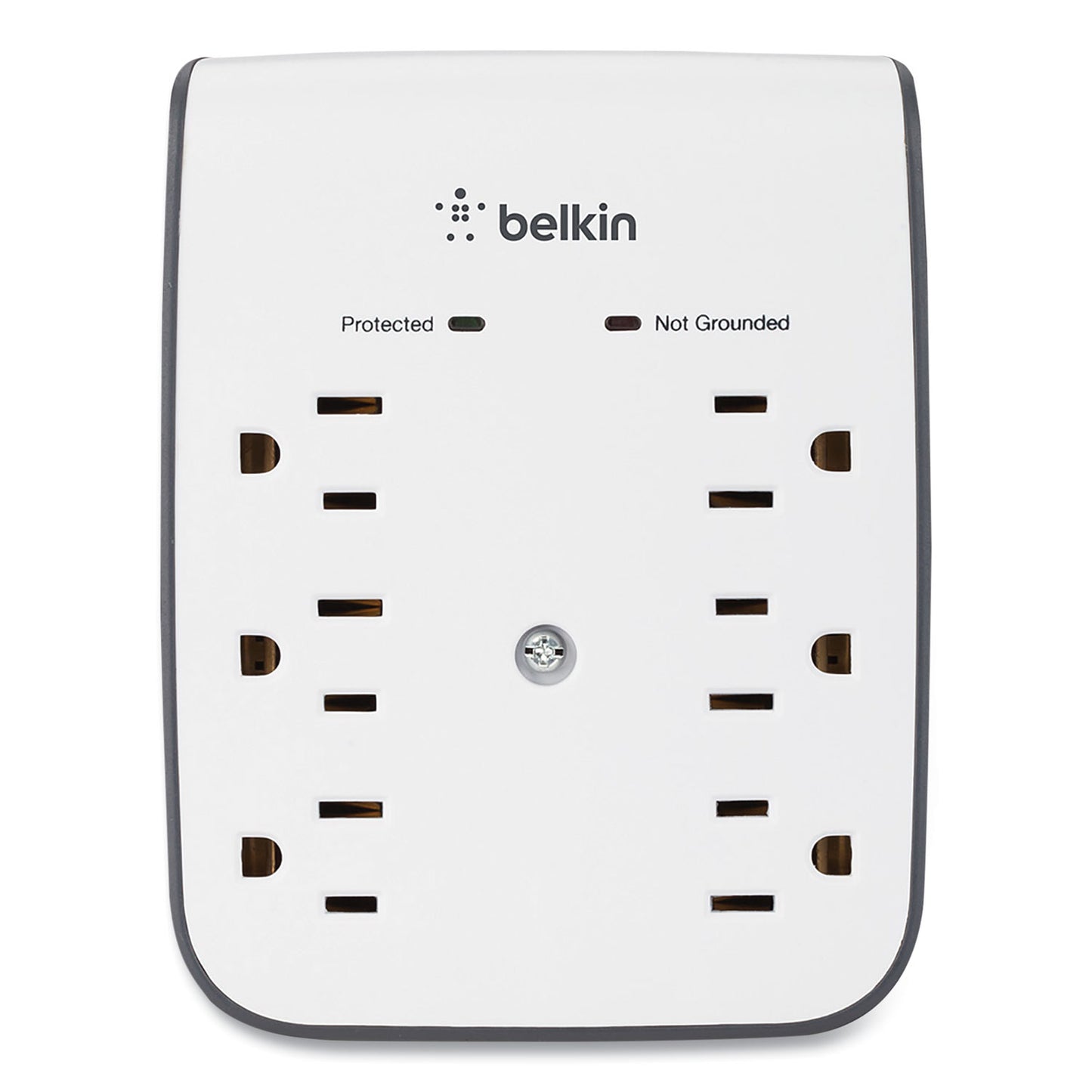 Belkin SurgePlus USB Wall Mount Charger, 6 AC Outlets/2 USB Ports, 900 J, White/Black (BSV602TT)