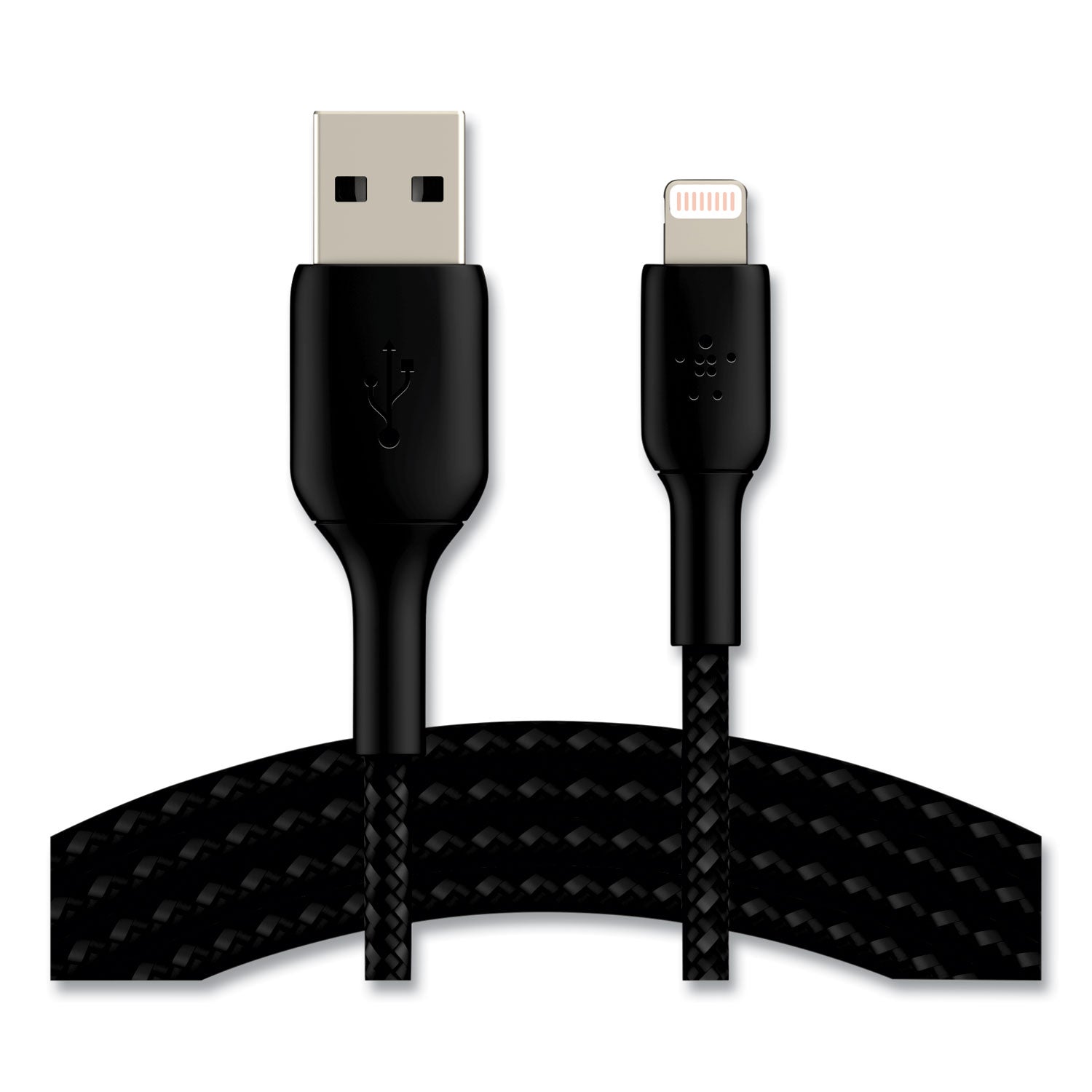 Belkin BOOST CHARGE Braided Apple Lightning to USB-A ChargeSync Cable, 6.6 ft, Black (CAA002BT2MBK)