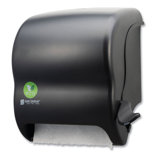 San Jamar Ecological Green Towel Dispenser, 12.49" x 8.6" x 12.82", Black (T950REBK)