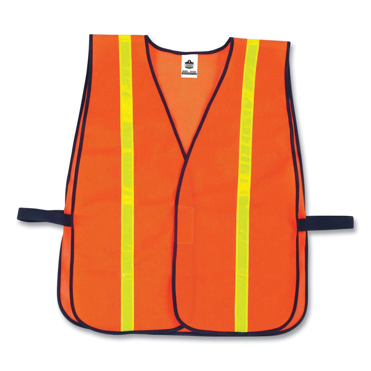 ergodyne 8040HL Non-Certified Hi-Gloss Vest, Polyester, One Size Fits Most, Orange (20070)