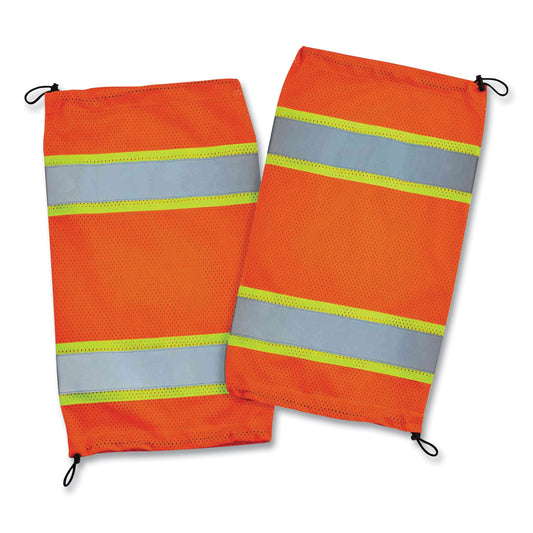 ergodyne GloWear 8009 Class E Two-Tone Mesh Leg Gaiters, One Size Fits Most, Orange (29091)