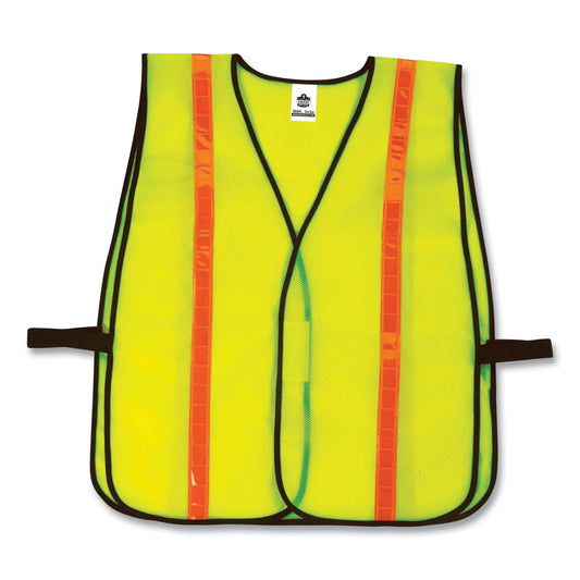 ergodyne GloWear 8040HL Non-Certified Hi-Gloss Vest, Polyester, One Size Fits Most, Lime (20080)