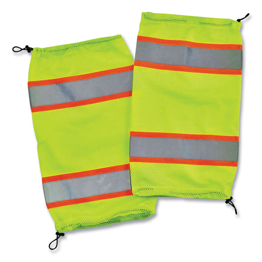 ergodyne GloWear 8009 Class E Two-Tone Mesh Leg Gaiters, One Size Fits Most, Lime (29093)