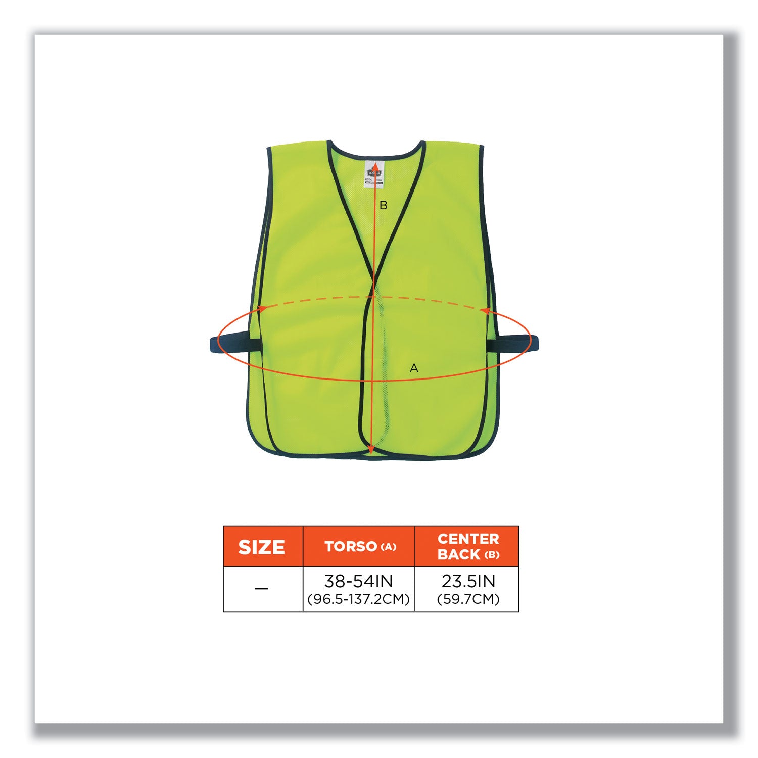 ergodyne GloWear 8010HL Non-Certified Economy Vest, Polyester, One Size Fits Most, Lime (20020)