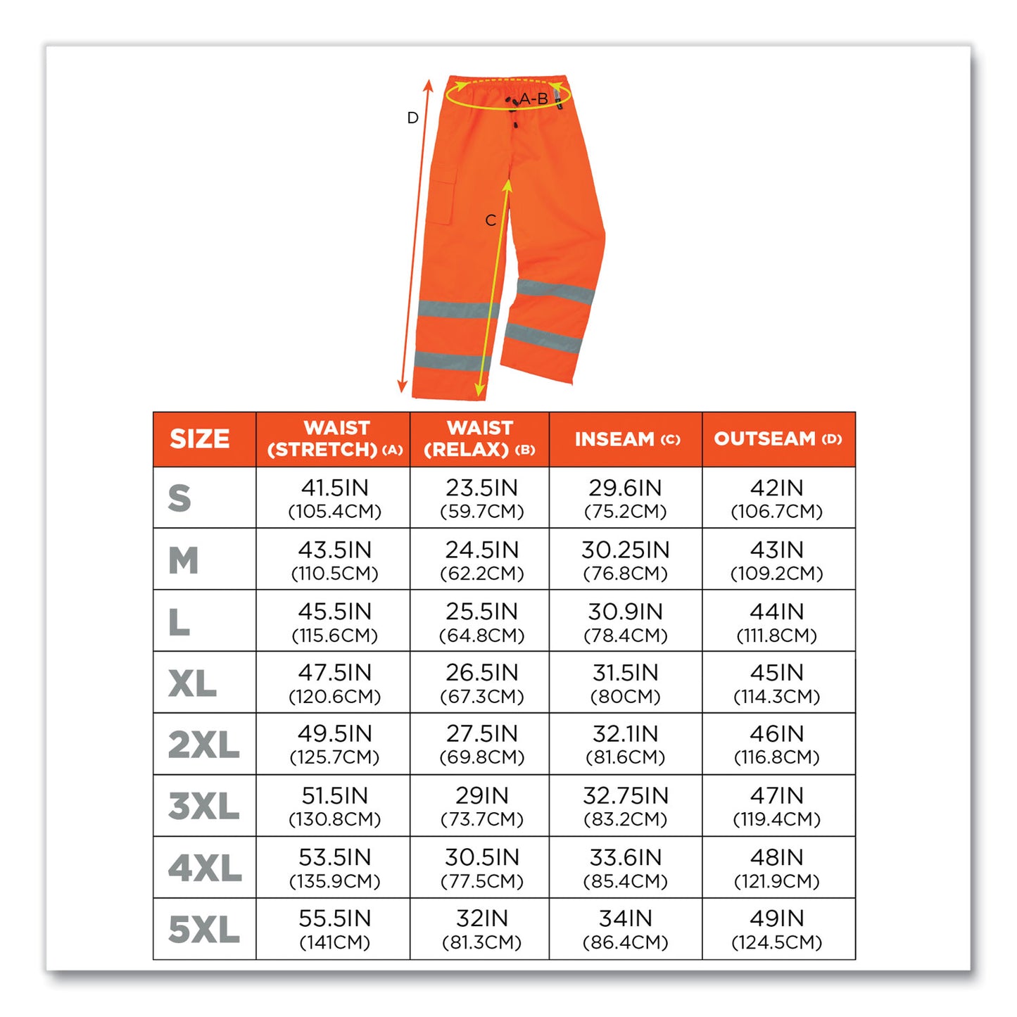 ergodyne GloWear 8925 Class E Hi-Vis Thermal Pants, 2X-Large, Orange (24446)