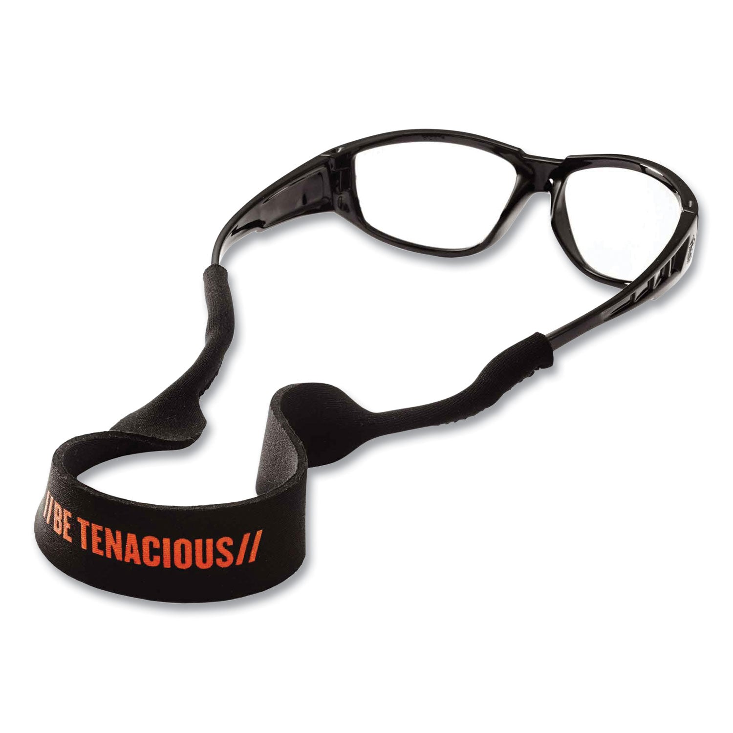 ergodyne Skullerz 3275 Neoprene Eyewear Lanyard, Neoprene Slide Fastener, 16" Long, Black (19402)