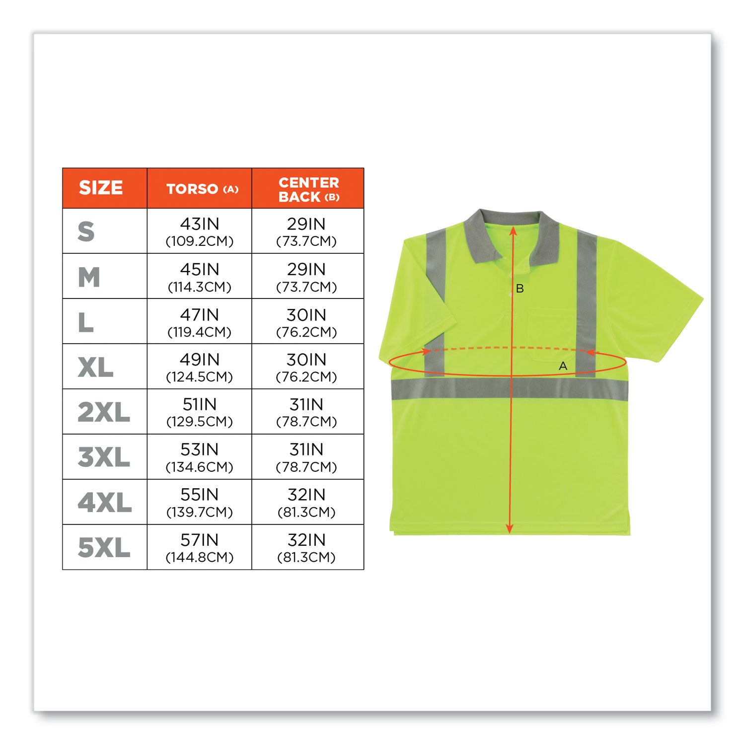 ergodyne GloWear 8295 Class 2 Hi-Vis Polo Shirt, 5X-Large, Lime (21649)