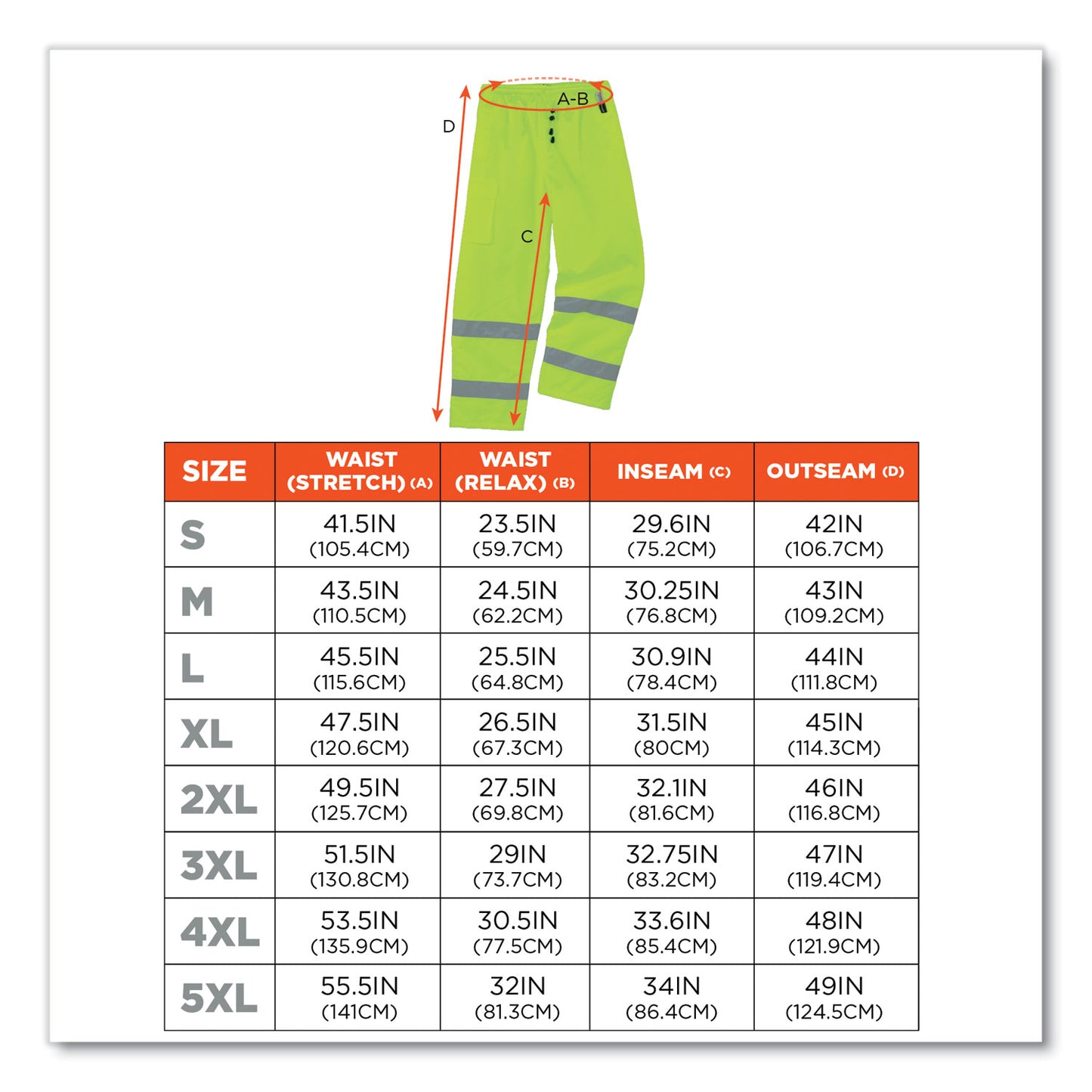 ergodyne GloWear 8925 Class E Hi-Vis Thermal Pants, X-Large, Lime (24455)