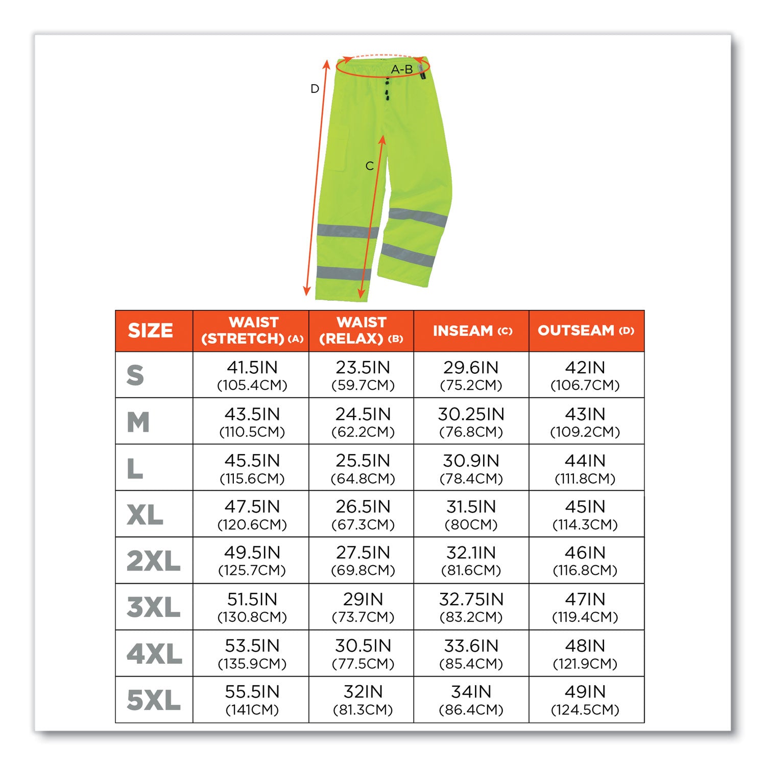 ergodyne GloWear 8925 Class E Hi-Vis Thermal Pants, X-Large, Lime (24455)