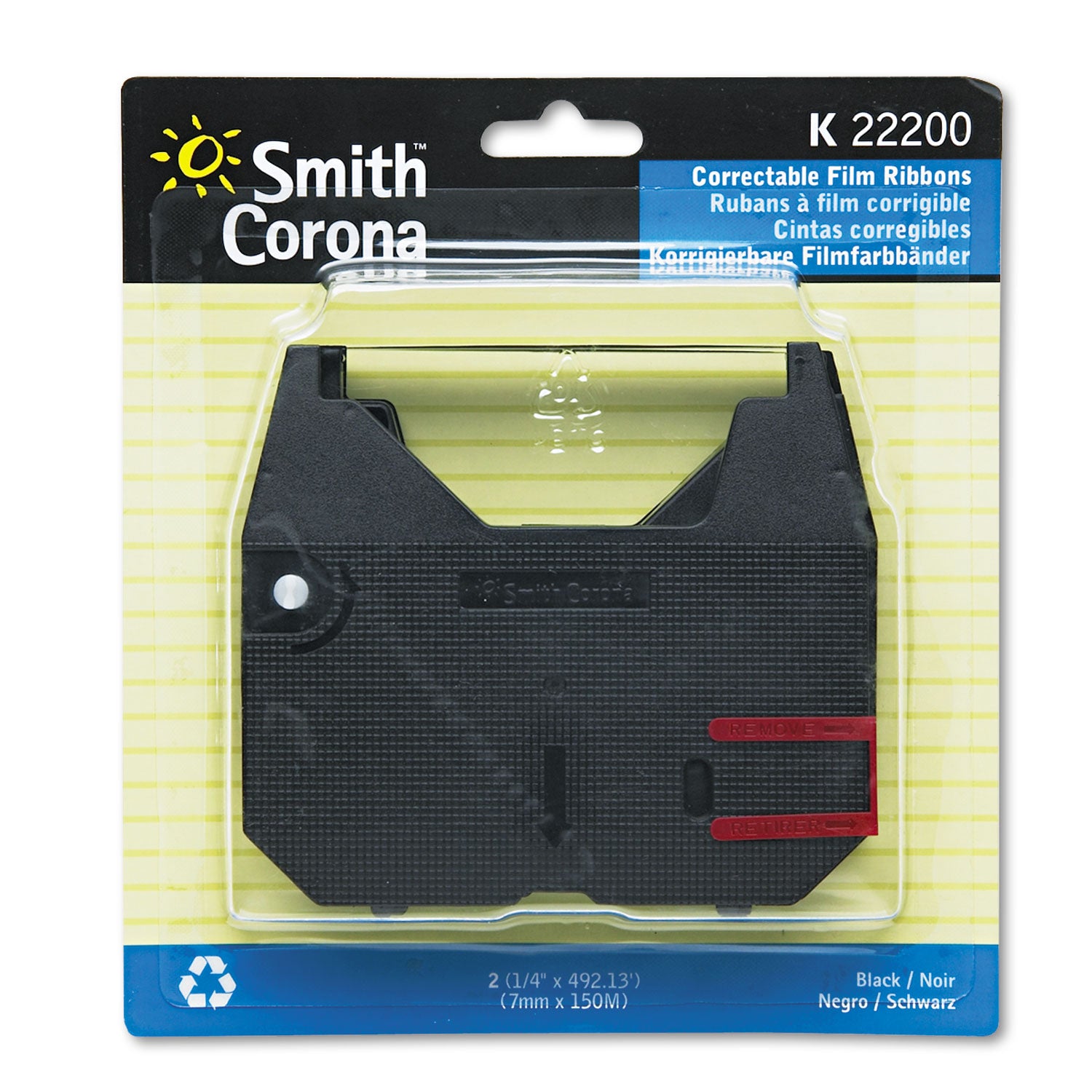 Smith Corona 22200 Ribbon, Black, 2/Pack