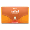 Method Dryer Sheets, Ginger Mango, 80/Box, 6 Boxes/Carton (318049)