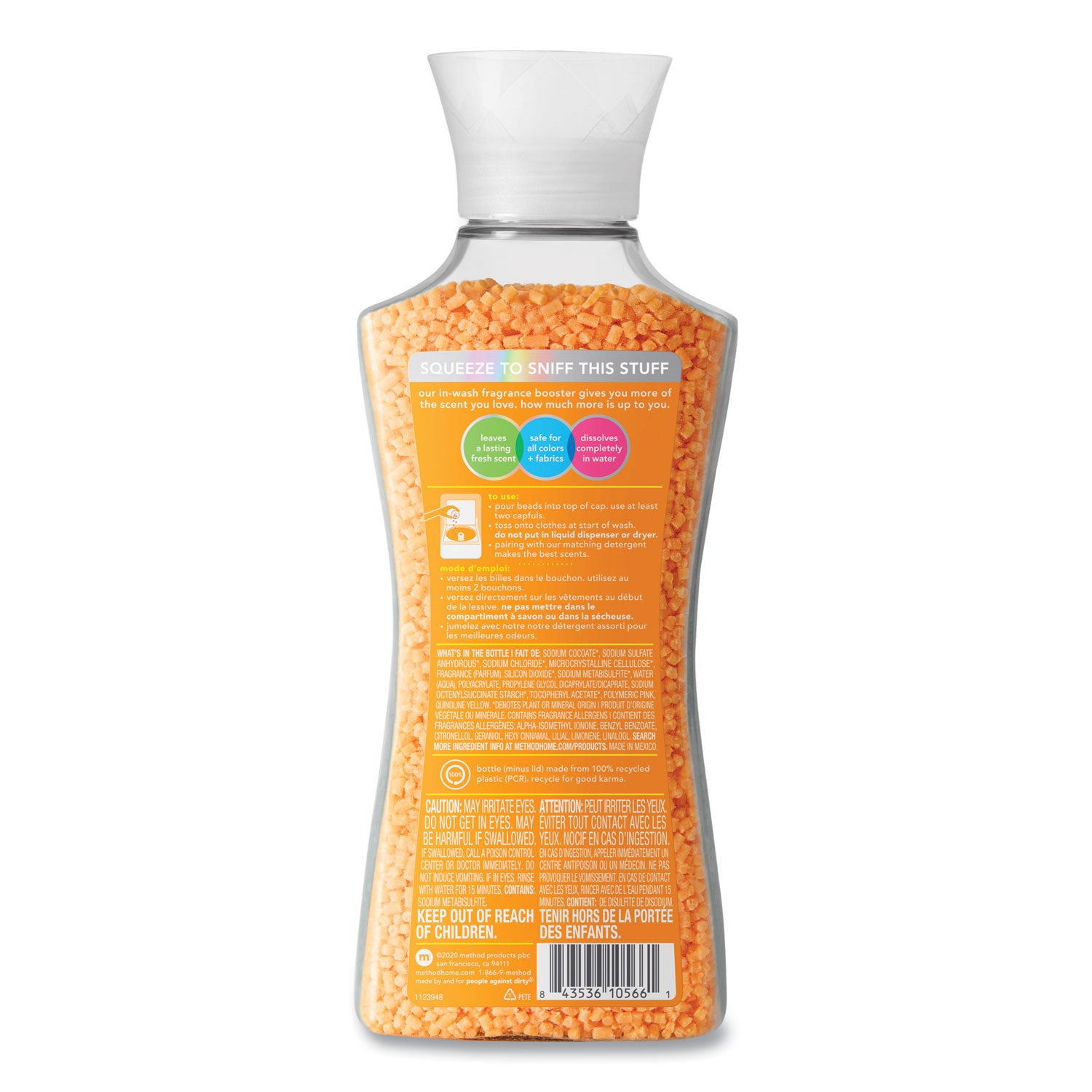 Method Fragrance Booster Beads, Ginger Mango Scent, 14.8 oz Bottle, 6/Carton (359699)