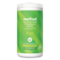 Method All Purpose Cleaning Wipes, 1 Ply, Lime and Sea Salt, White, 70/Canister, 6/Carton (338525)