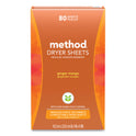 Method Dryer Sheets, Ginger Mango, 80/Box, 6 Boxes/Carton (318049)