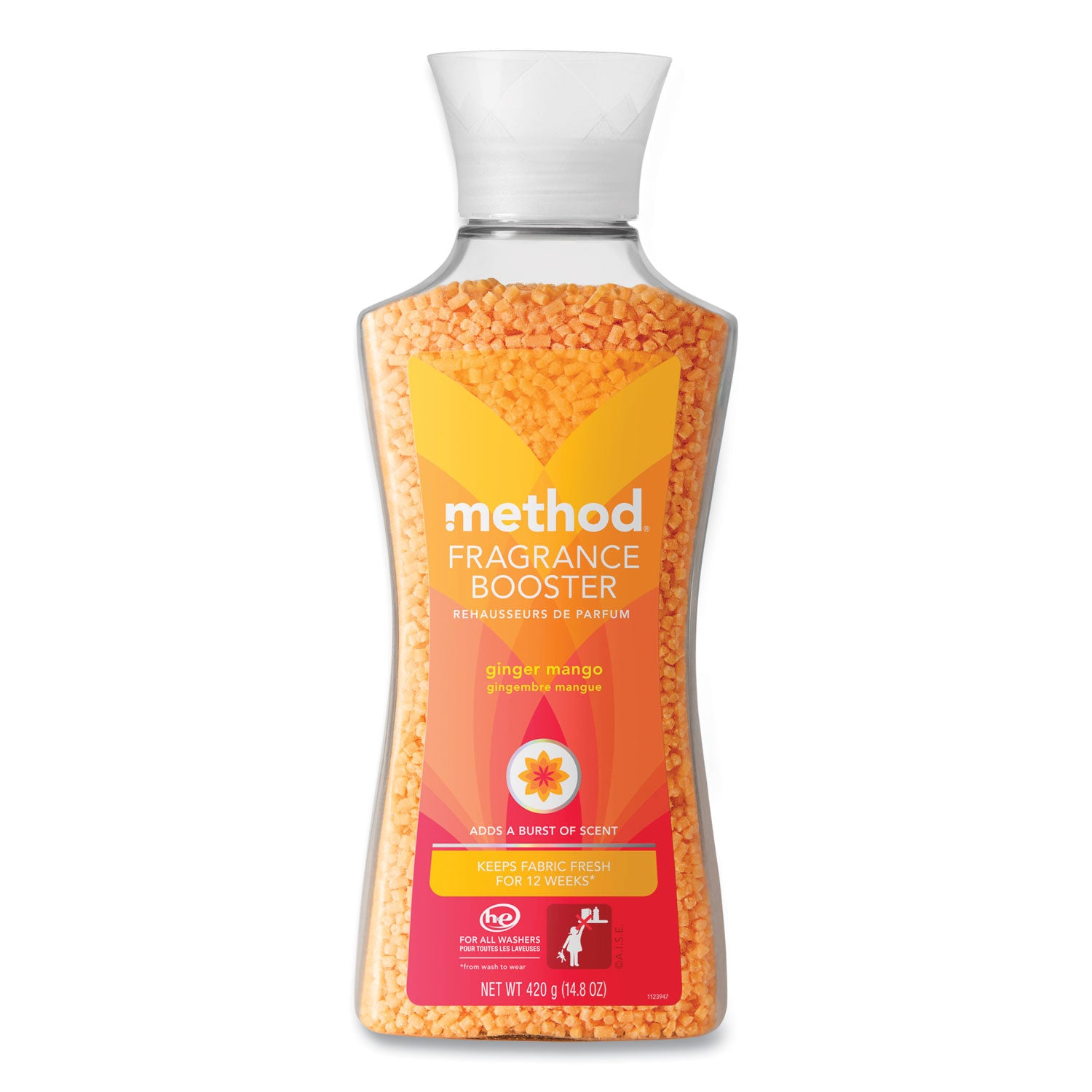 Method Fragrance Booster Beads, Ginger Mango Scent, 14.8 oz Bottle, 6/Carton (359699)