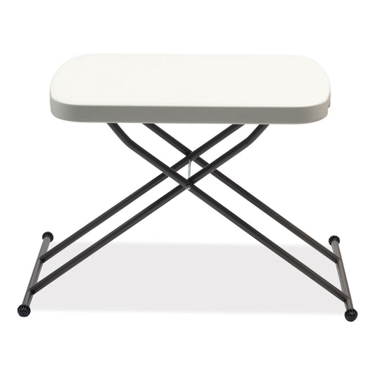 Alera Height-Adjustable Personal Folding Table, Rectangular, 25.6" x 17.7" x 19" to 28", White Top, Dark Gray Legs (65604N)