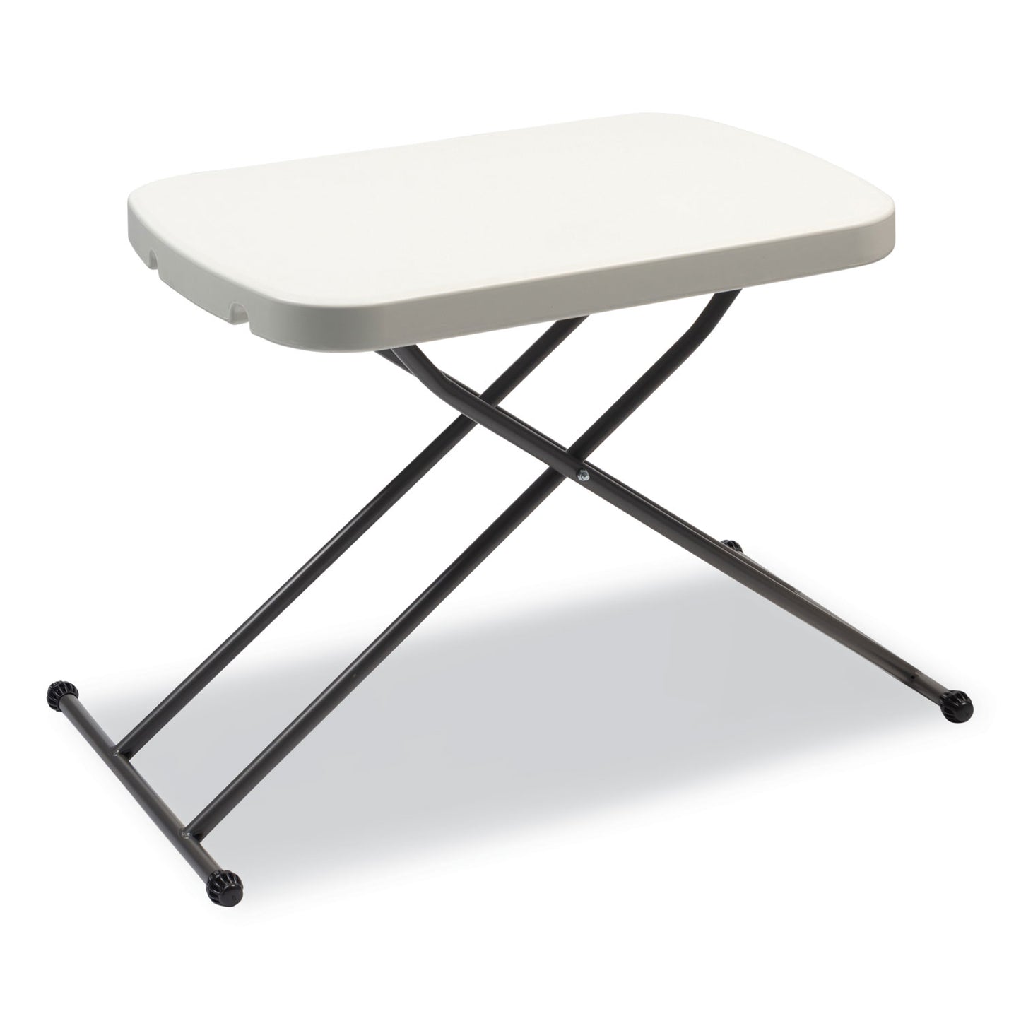 Alera Height-Adjustable Personal Folding Table, Rectangular, 25.6" x 17.7" x 19" to 28", White Top, Dark Gray Legs (65604N)