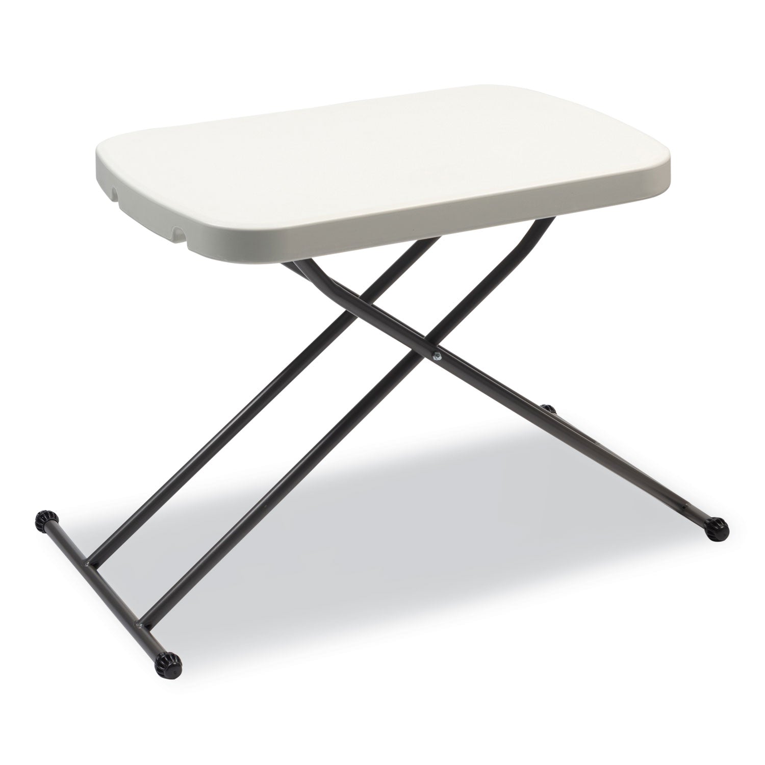 Alera Height-Adjustable Personal Folding Table, Rectangular, 25.6" x 17.7" x 19" to 28", White Top, Dark Gray Legs (65604N)