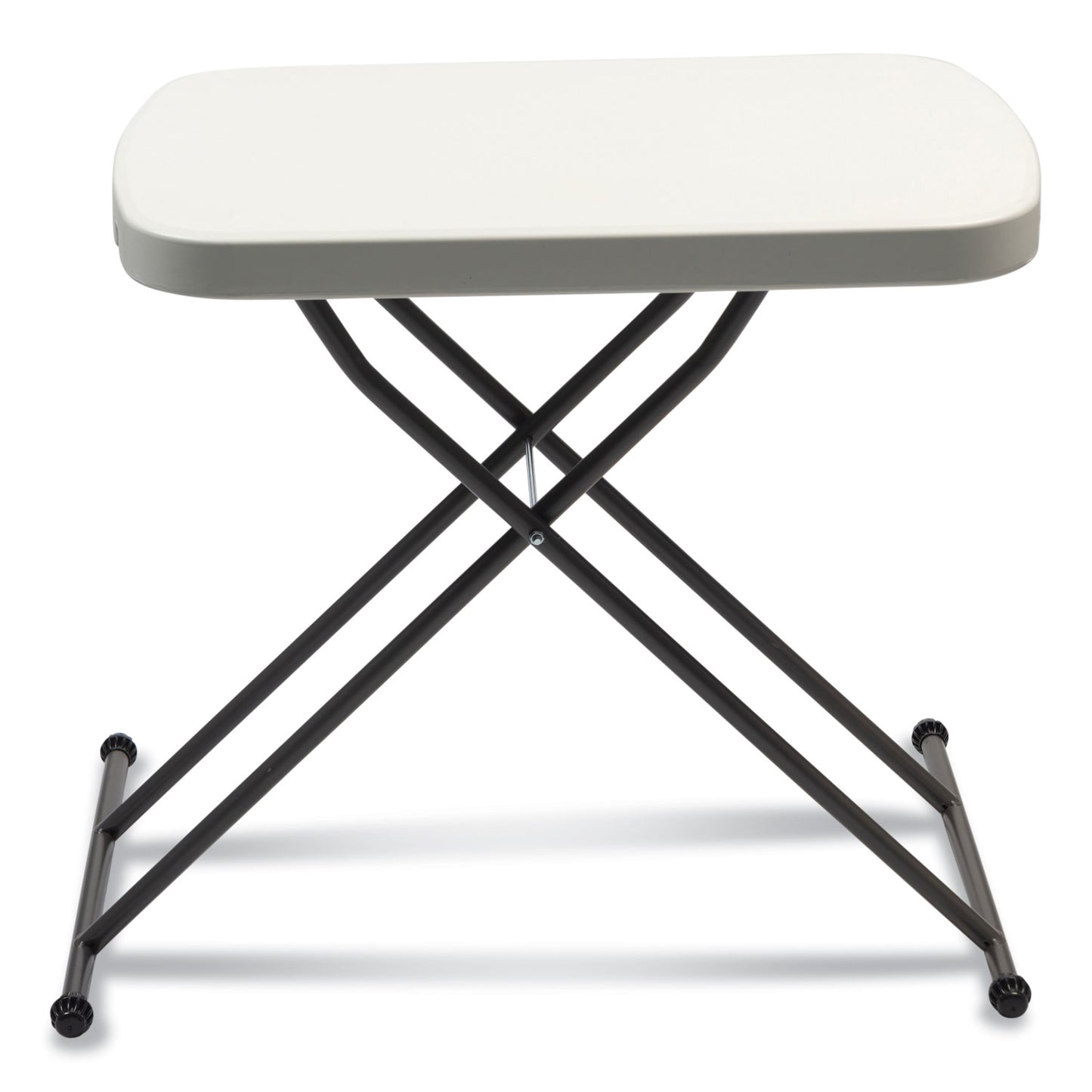 Alera Height-Adjustable Personal Folding Table, Rectangular, 25.6" x 17.7" x 19" to 28", White Top, Dark Gray Legs (65604N)