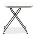 Alera Height-Adjustable Personal Folding Table, Rectangular, 25.6" x 17.7" x 19" to 28", White Top, Dark Gray Legs (65604N)