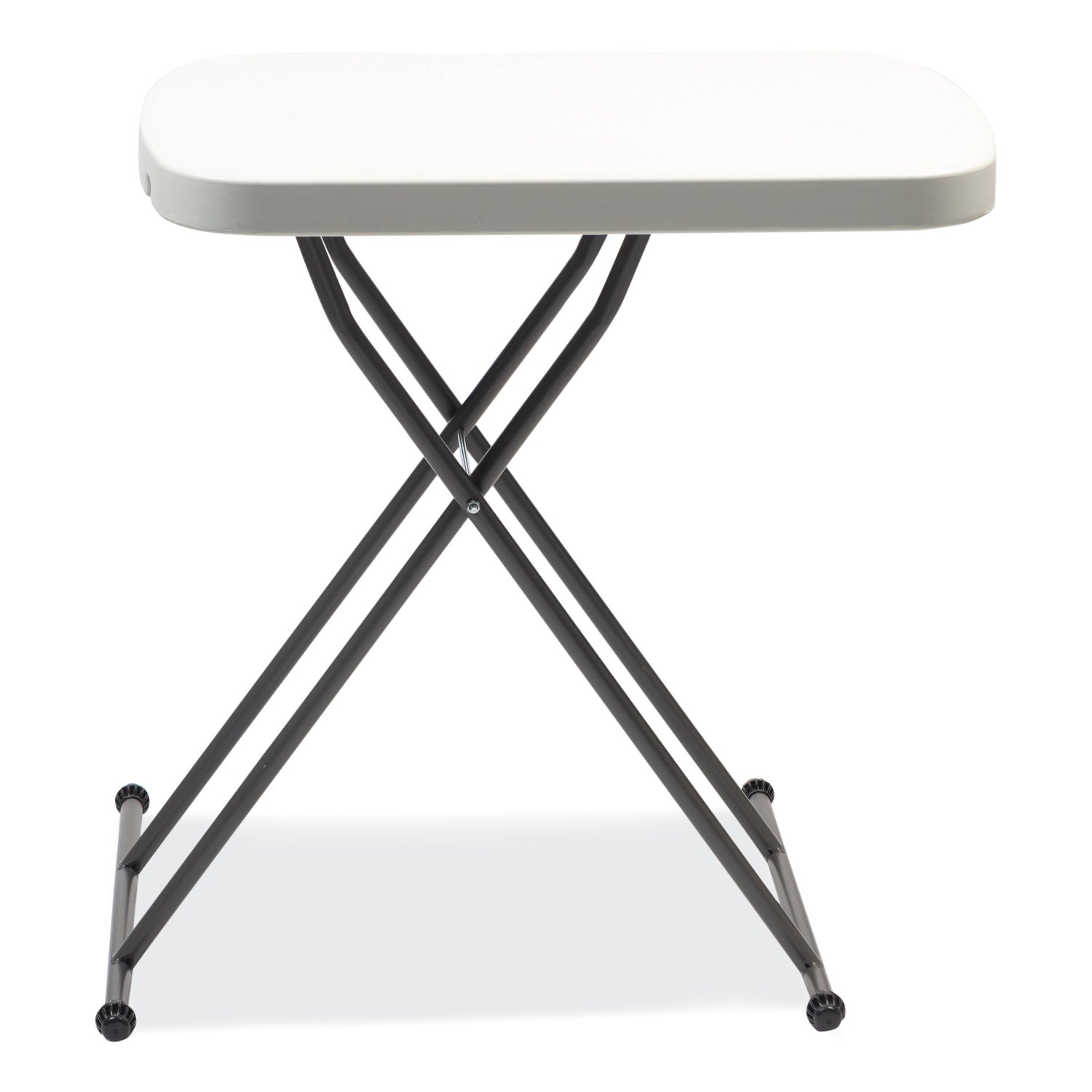 Alera Height-Adjustable Personal Folding Table, Rectangular, 25.6" x 17.7" x 19" to 28", White Top, Dark Gray Legs (65604N)