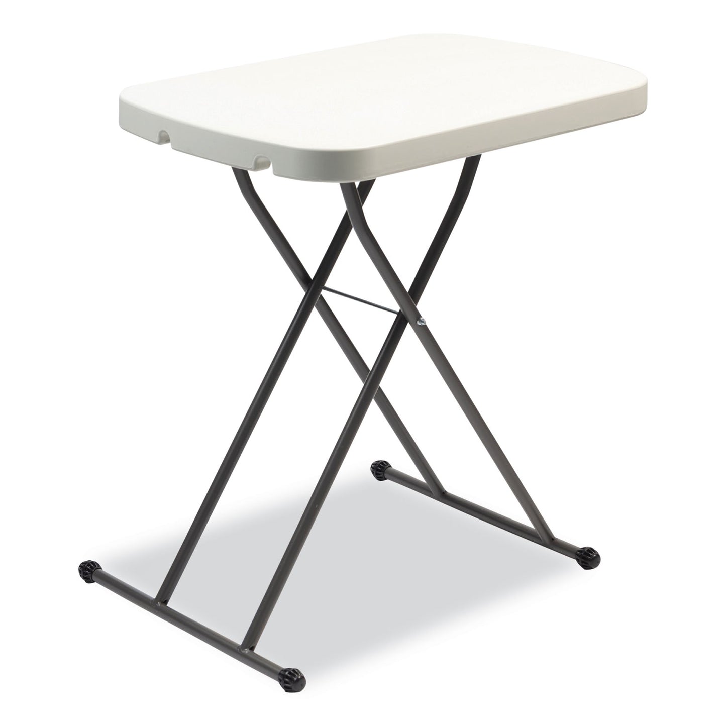 Alera Height-Adjustable Personal Folding Table, Rectangular, 25.6" x 17.7" x 19" to 28", White Top, Dark Gray Legs (65604N)