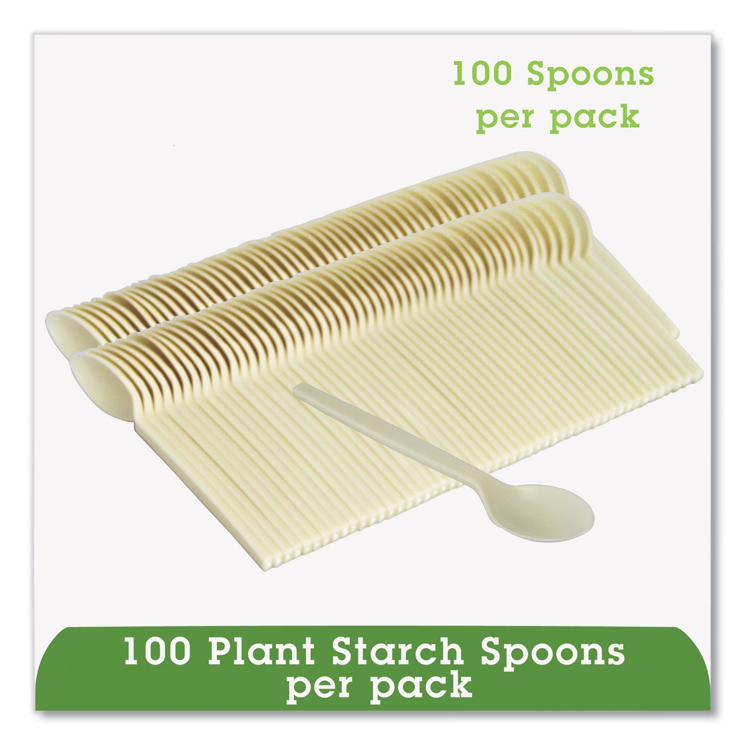 WNA EcoSense Renewable Plant Starch Cutlery, Spoon, 7", 50/Pack (EPS003PK)