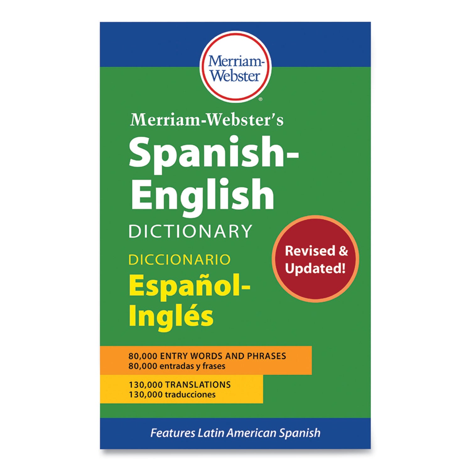 Merriam Webster Spanish-English Dictionary, Paperback, 928 Pages (2987)