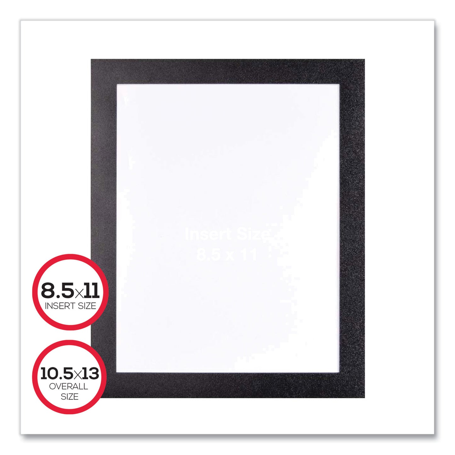 Deflecto Self Adhesive Sign Holders, 8.5 x 11 Insert, Clear with Black Border, 2/Pack (68776B)