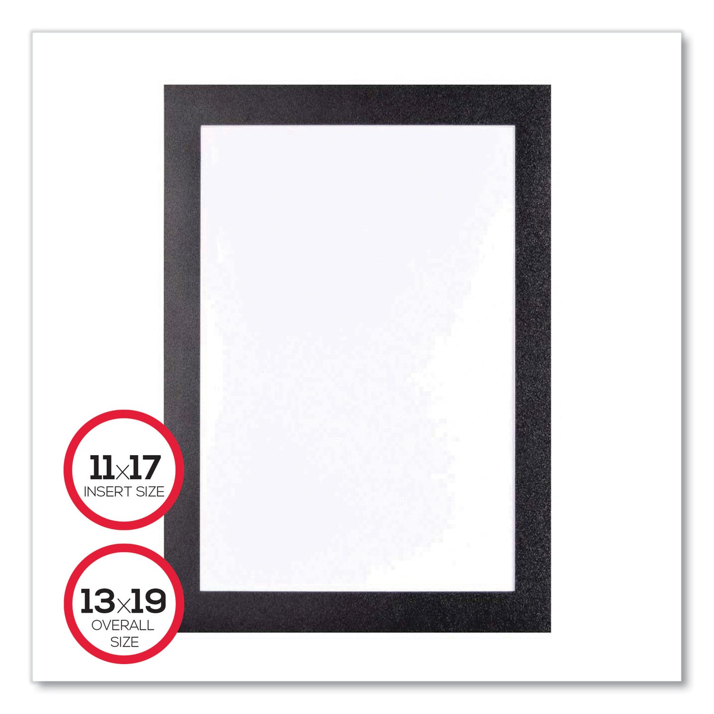 Deflecto Self Adhesive Sign Holders, 11 x 17 Insert, Clear with Black Border, 2/Pack (68886B)