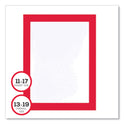 Deflecto Self Adhesive Sign Holders, 11 x 17 Insert, Clear with Red Border, 2/Pack (68886R)