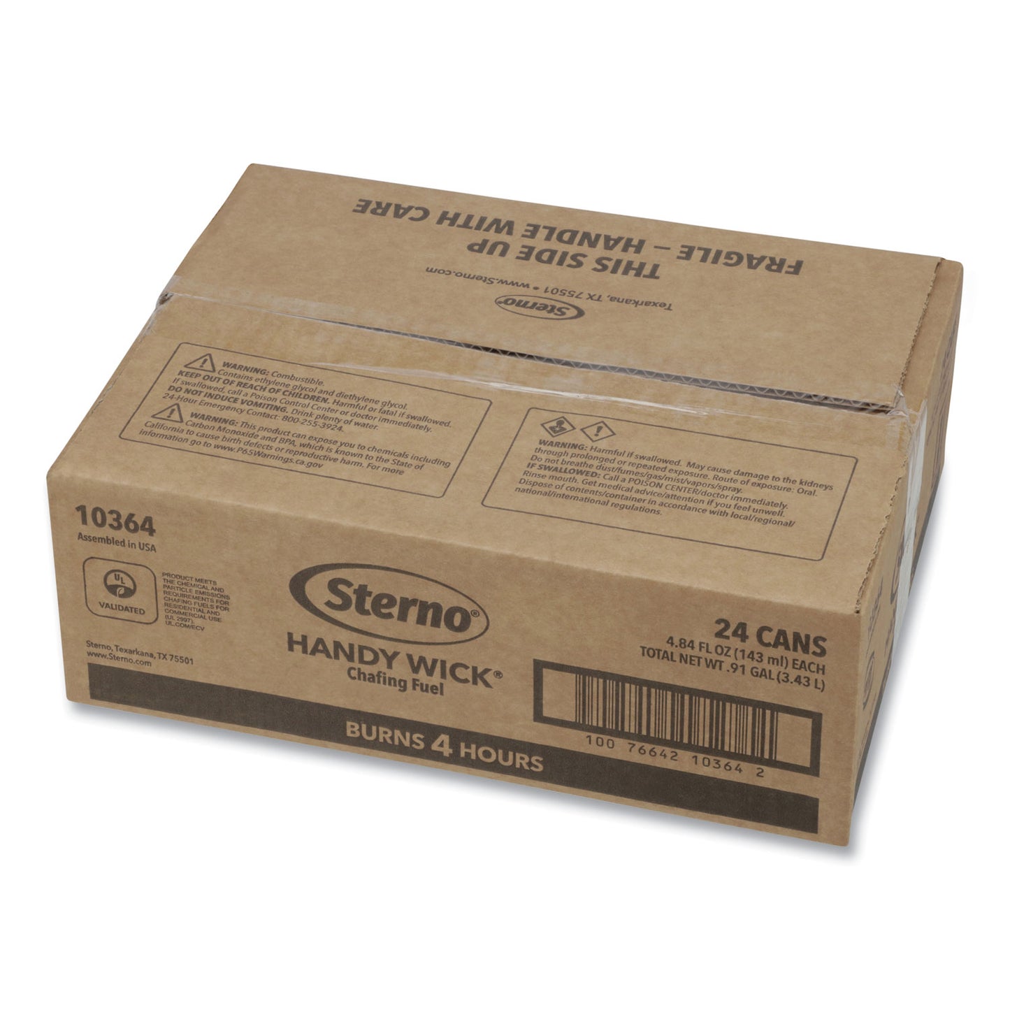 Sterno Handy Wick Chafing Fuel, Methanol, 4 Hour Burn, 4.84 oz Can, 24/Carton (10364)