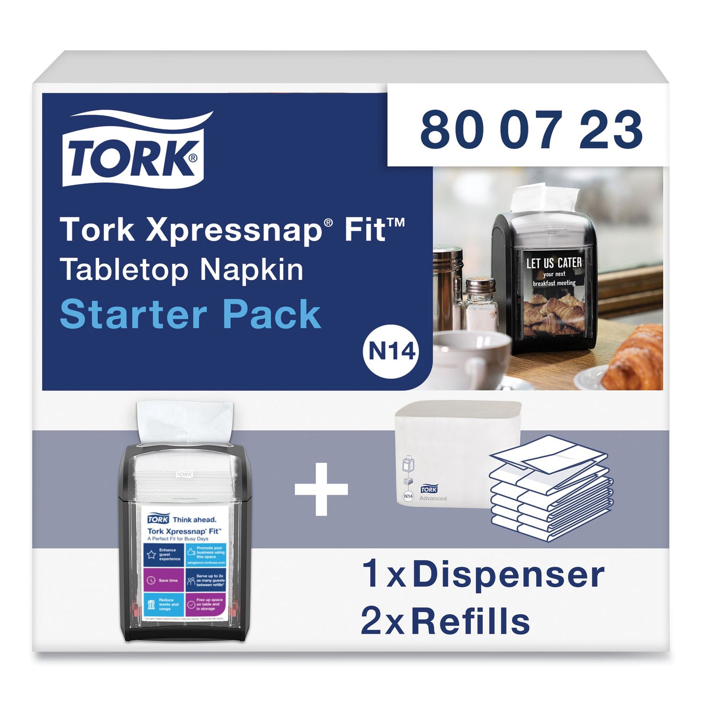 Tork Xpressnap Fit Starter Pack, 4 x 6 x 7, Black (800723)