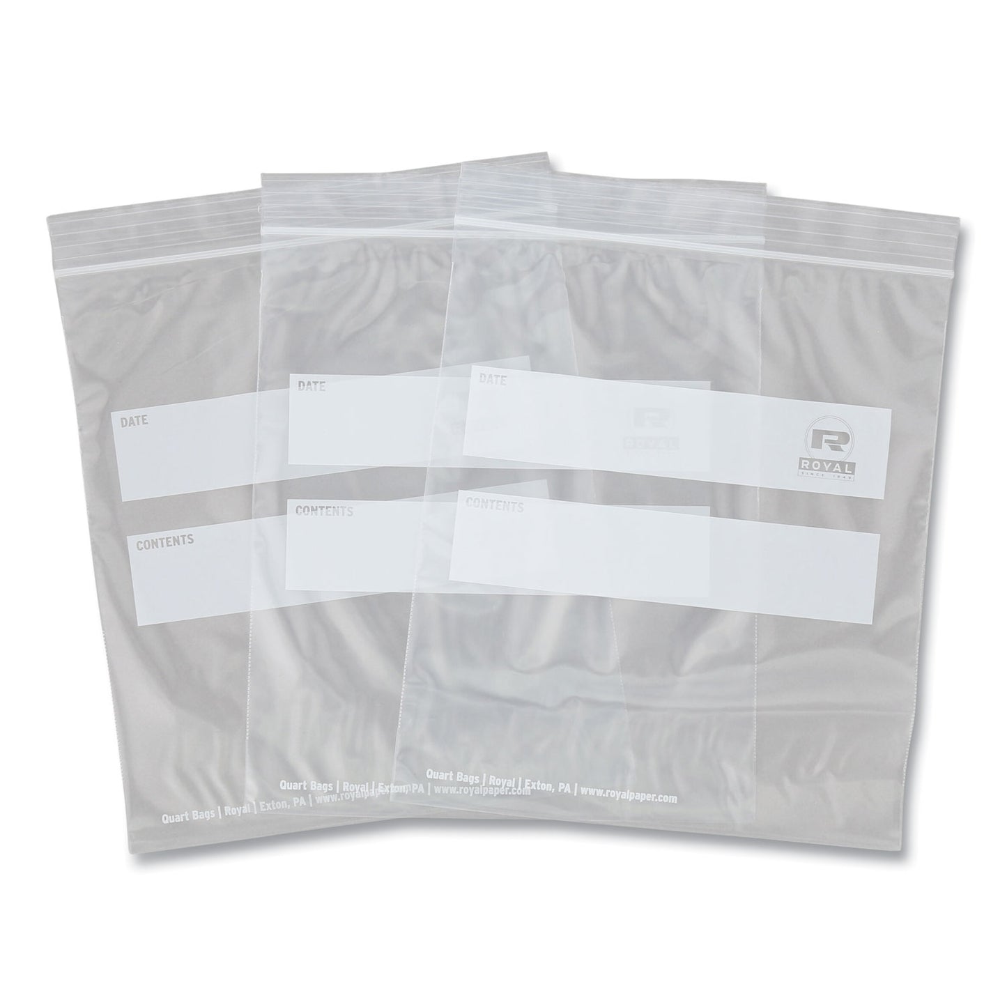 AmerCareRoyal Zipper Bags, Quart, 7" x 7.99", Clear, 500/Carton (ZBQ78)