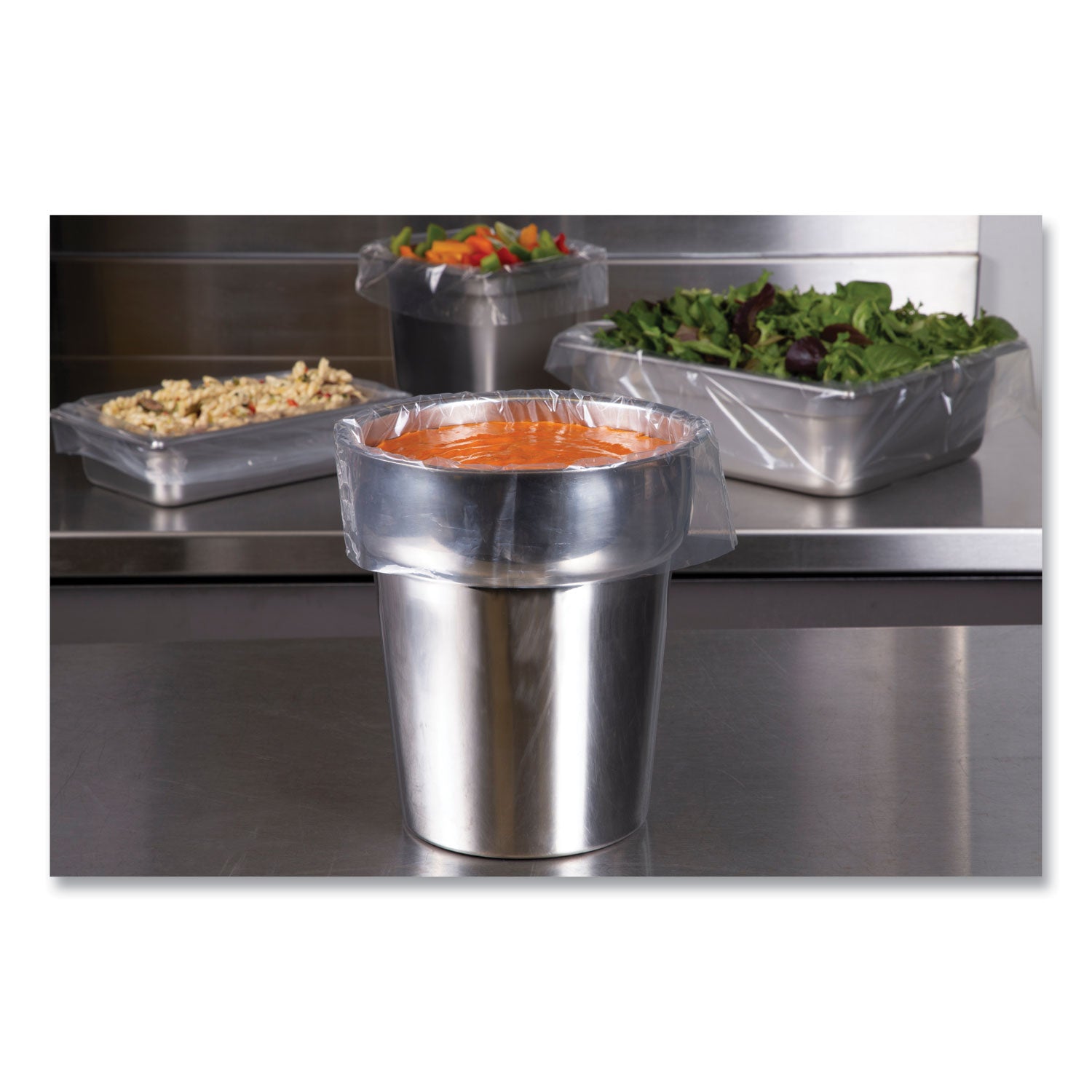 AmerCareRoyal Steam Pan Liners for 1/2-Size Pans, Includes Twist-Ties, 17" x 23.5", Clear, 250/Carton (SPL2417)