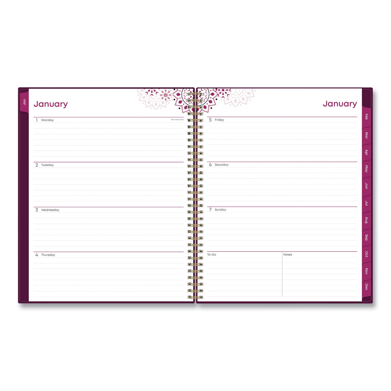 Blue Sky Gili Weekly/Monthly Planner, Jewel Tone Artwork, 11 x 8.5, Plum Cover, 12-Month (Jan to Dec): 2025 (117889)