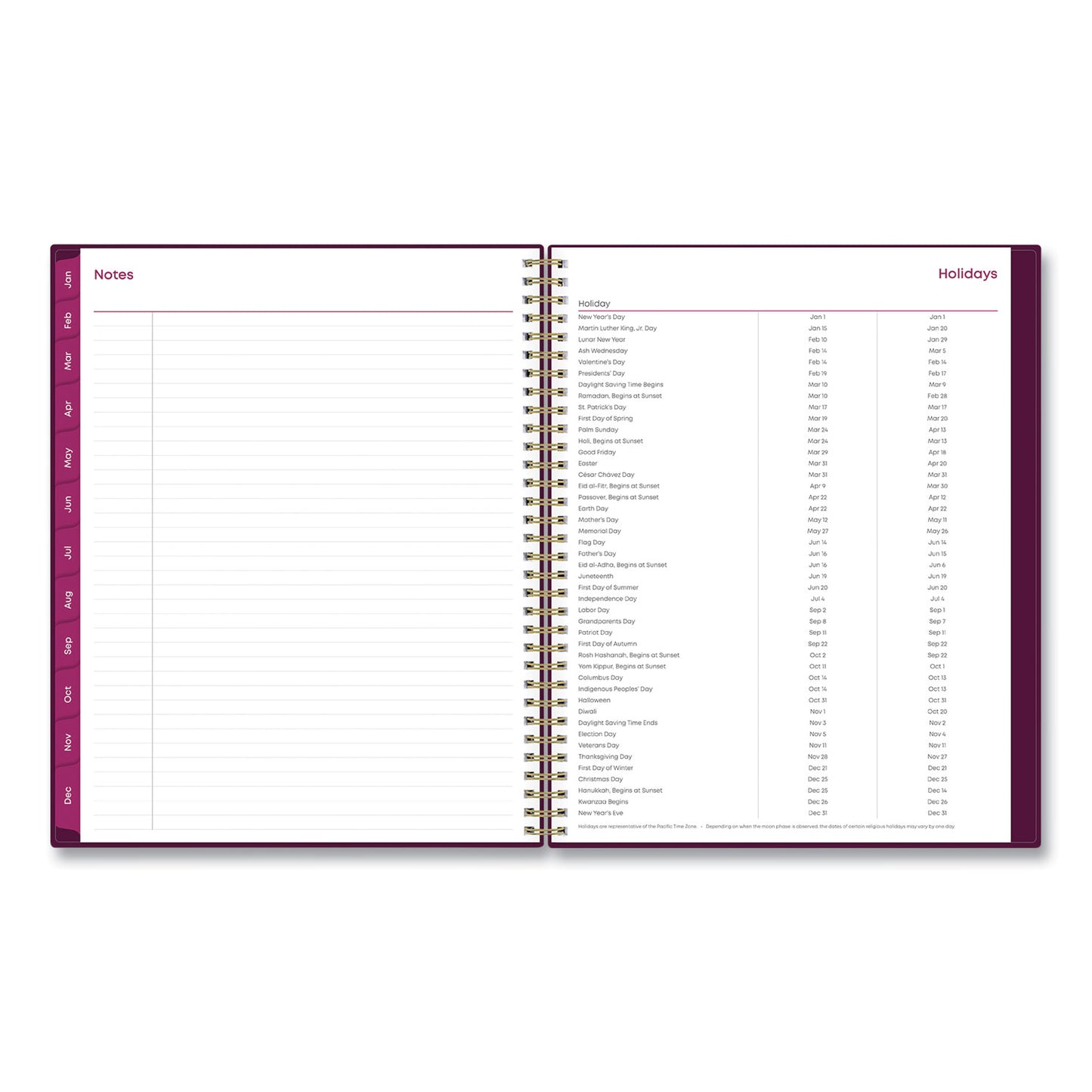 Blue Sky Gili Weekly/Monthly Planner, Jewel Tone Artwork, 11 x 8.5, Plum Cover, 12-Month (Jan to Dec): 2025 (117889)