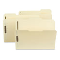 Smead Poly Top Tab Fastener Folders, 0.75" Expansion, 2 Fasteners, Letter Size, Manila Exterior, 24/Box (10545)