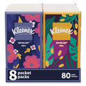 Kleenex On The Go Packs Facial Tissues, 3-Ply, White, 10 Sheets/Pouch, 8 Pouches/Pack (46651)