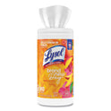 LYSOL Brand Disinfecting Wipes, 1-Ply, 7 x 7.25, Mango and Hibiscus, White, 80 Wipes/Canister (97181EA)