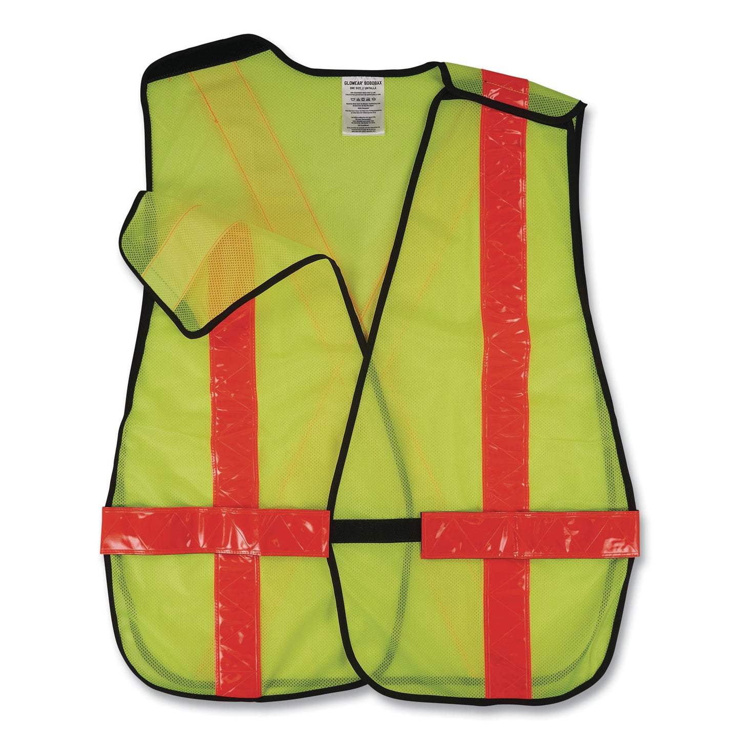 ergodyne GloWear 8080BAX Non-Certified X-Back Hi-Vis Safety Vest, Polyester, One Size Fits Most, Lime/Orange (26040)