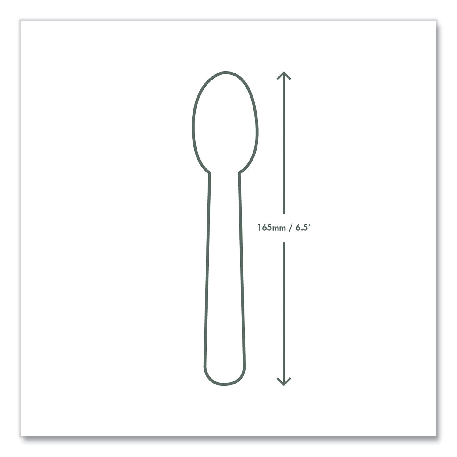 Vegware White CPLA Cutlery, Compostable, Spoon, 1,000/Carton (VWSP65)