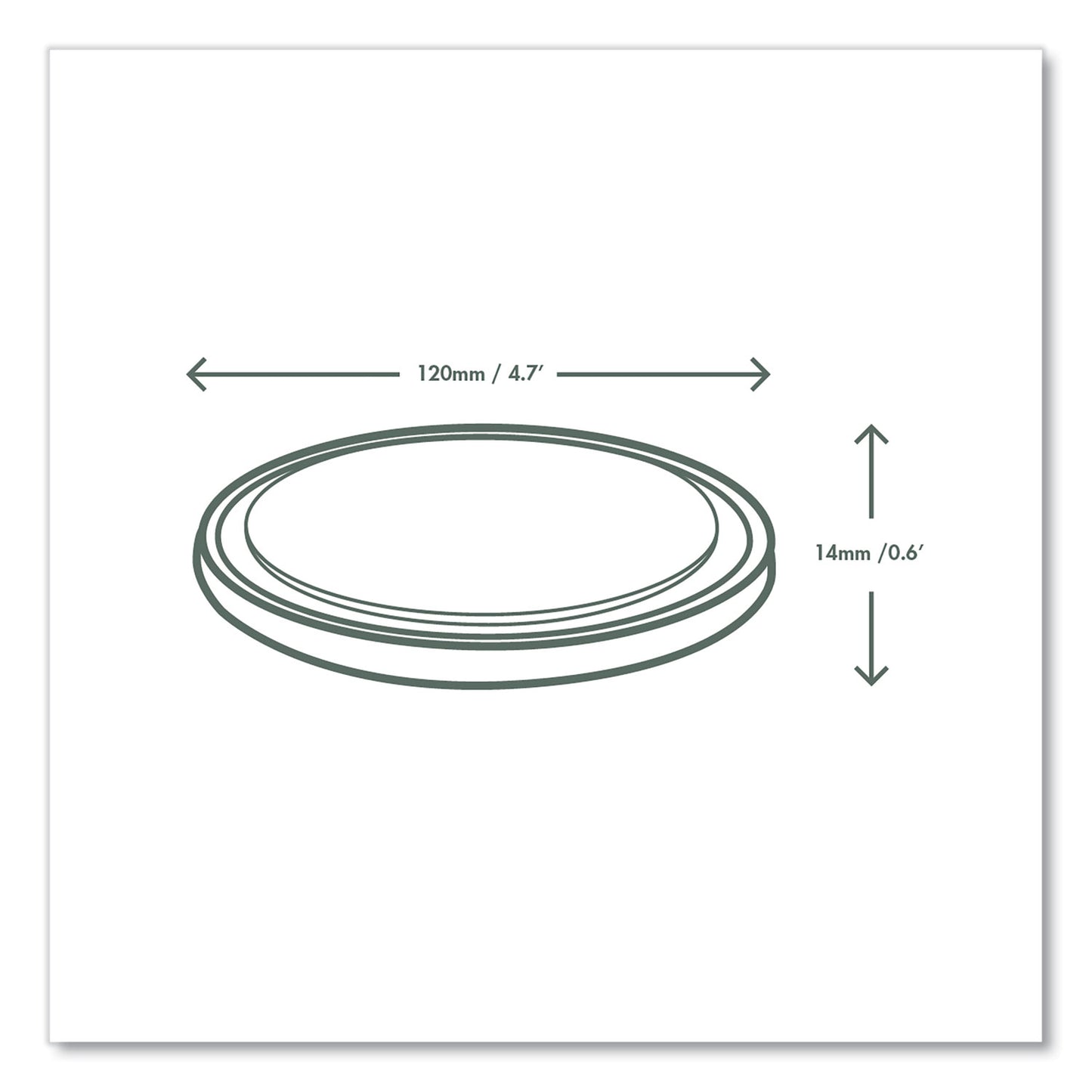 Vegware Round Deli Pot Lids, Compostable, For 8 oz to 32 oz Deli Containers, Plastic, 500/Carton (VDC120H)