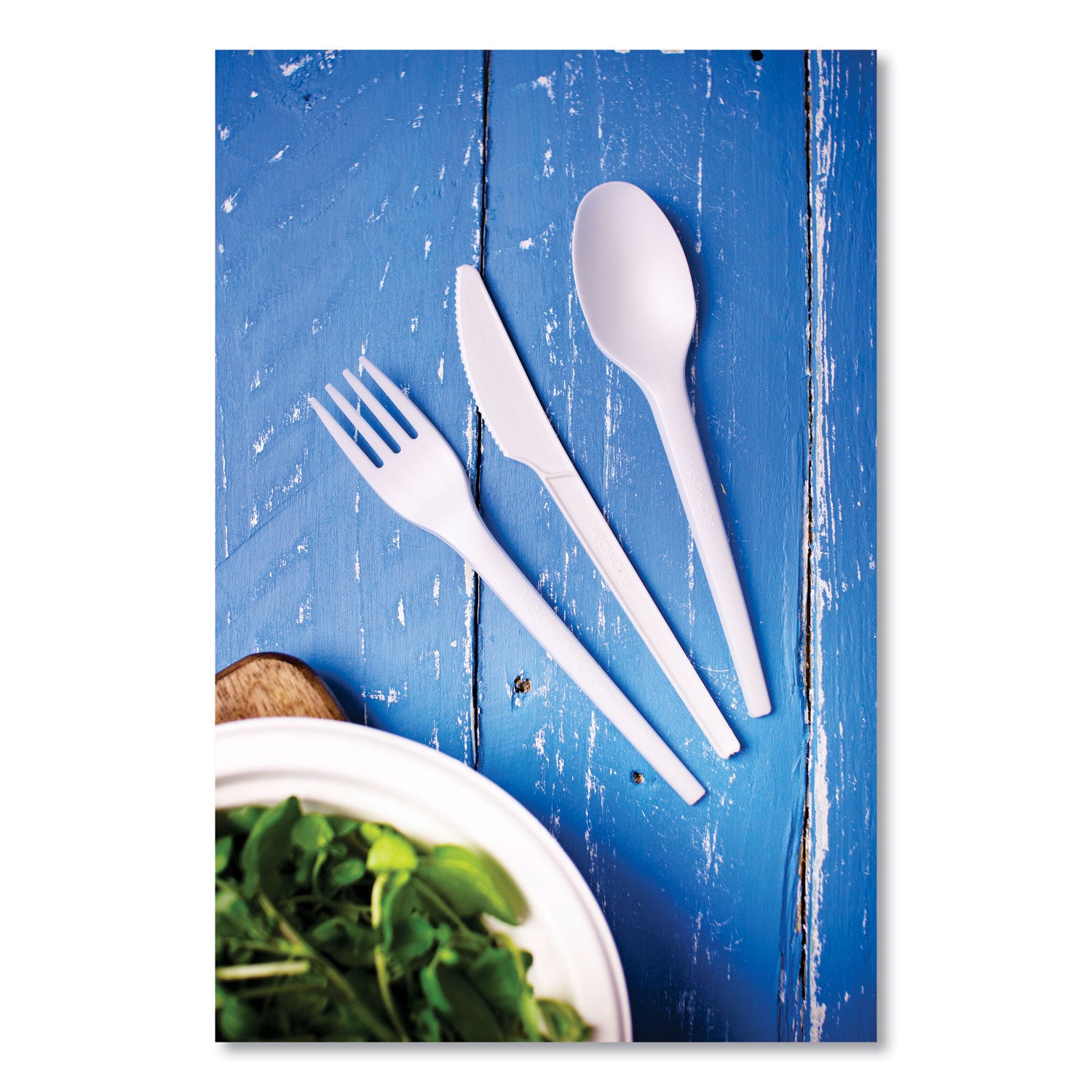 Vegware White CPLA Cutlery, Compostable, Knife, 1,000/Carton (VWKN65)